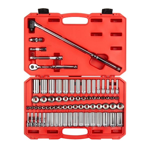 3/8 Inch Drive 12-Point Socket and Ratchet Set, 73-Piece (1/4-1 in., 6-24 mm)